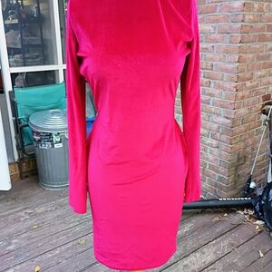 Elegant Red Velvet Dress